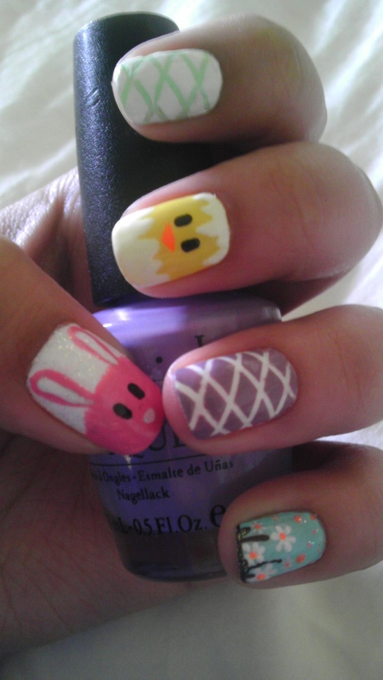 Easter egg nail art design