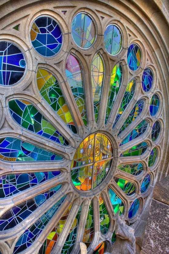 Final stained-glass window in the gallery