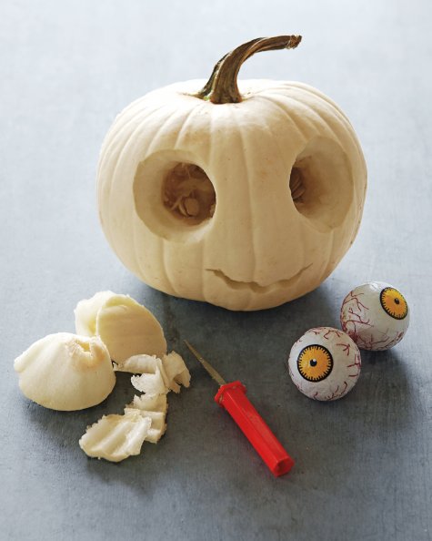 Dramatic carved Halloween pumpkin