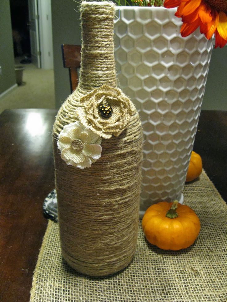 Lace-wrapped wine bottle