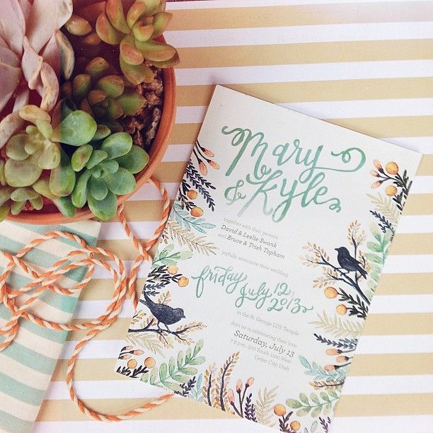 Illustrated save-the-date card
