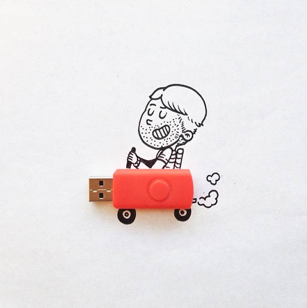 Funny illustration with a household object