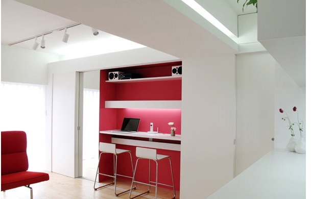 Compact closet desk setup