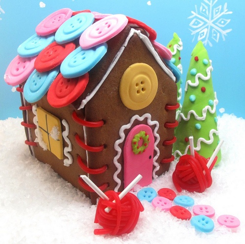 Gingerbread cottage with candy trim