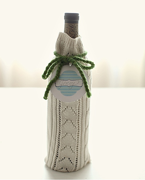 Wine bottle gift ready to give