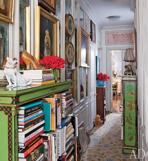 Hallway art gallery wall