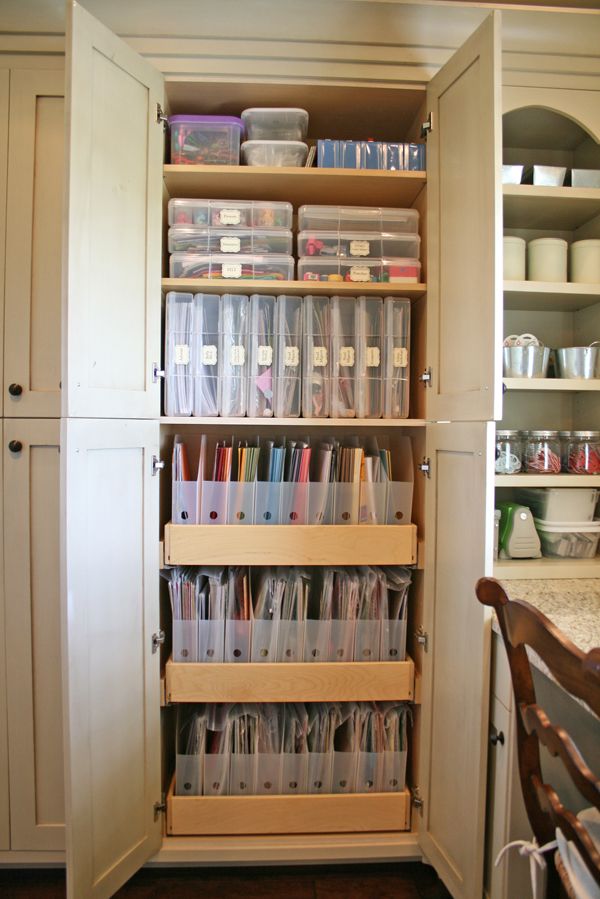 Craft corner with vertical organization