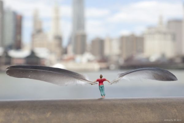 Slinkachu little people installation detail
