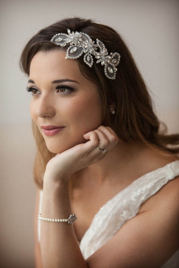 Fairy-like headpiece bridal portrait
