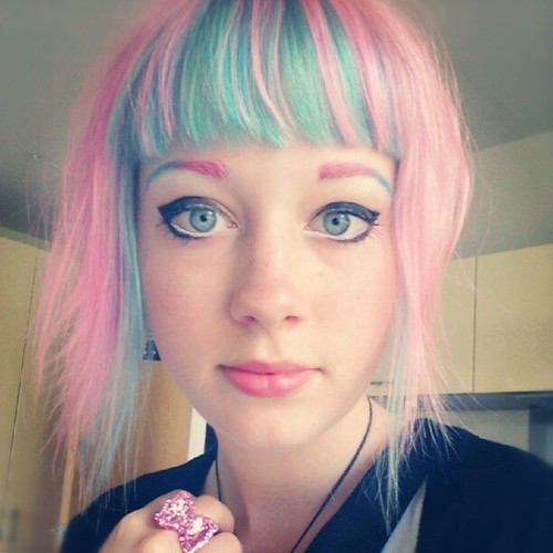 Bold fashion hair in warm and cool tones