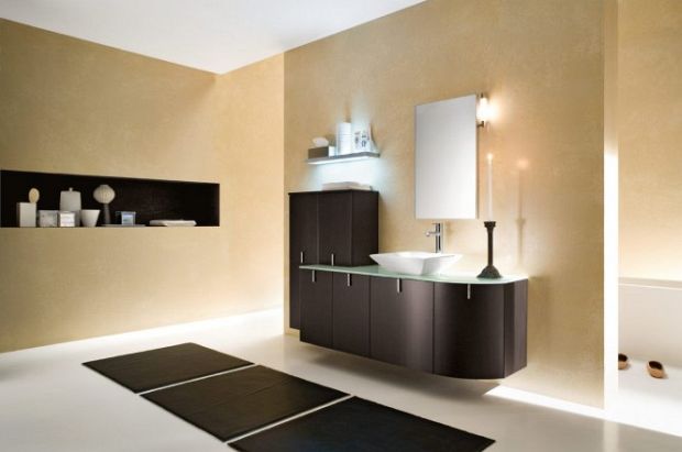 bathroom108 Modern bathroom with bright vanity wall