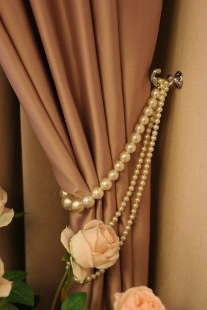 Curtain tieback close-up