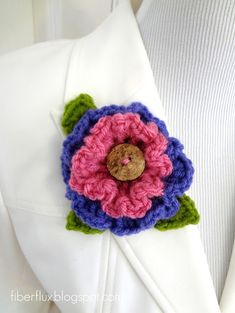 Layered ruffle flower crochet