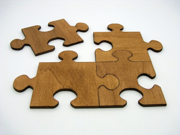Handmade coasters arranged for hosting