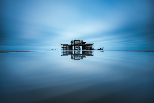 West Pier ironwork against sea and sky in Finn Hopson’s series