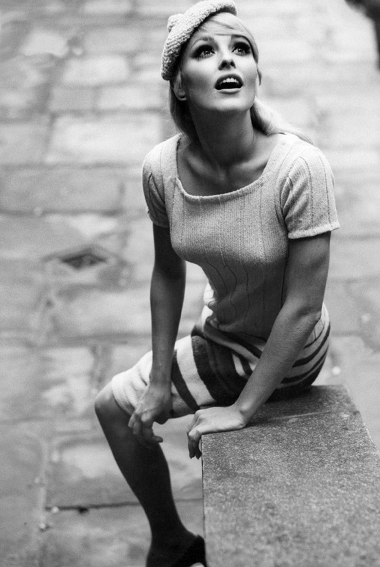 Three-quarter black and white portrait