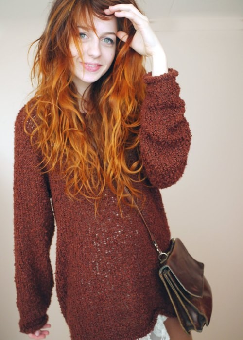 High-contrast red hair color