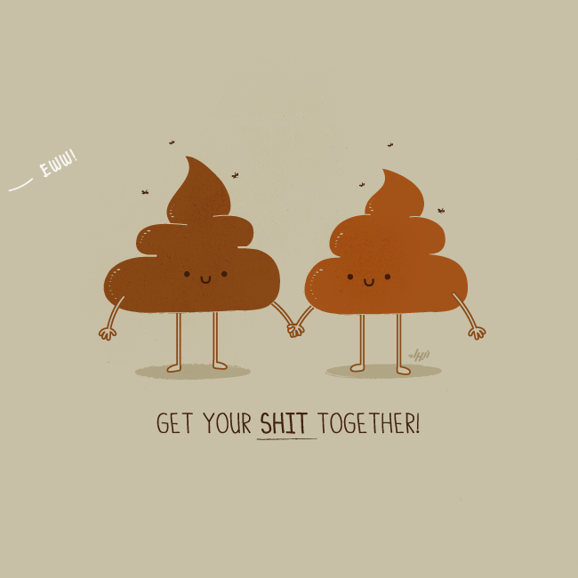 Get your shit together visual pun