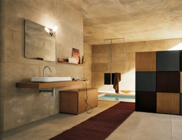 bathroom109 Bathroom vanity with mirror and layered lighting