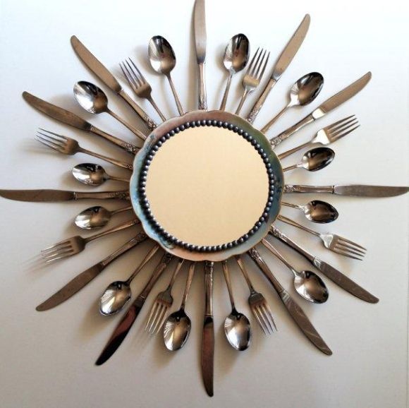 Silverware starburst mirror DIY