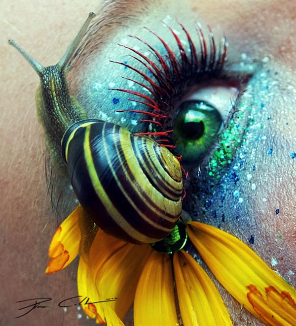 Vertical makeup art portrait detail by Svenja Schmitt