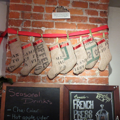 Coffee-bag burlap stockings