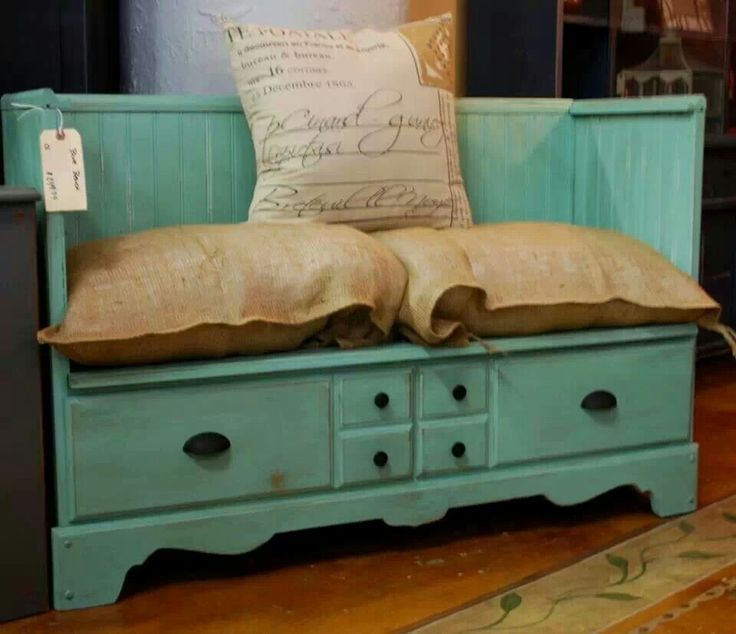 DIY bench made from a dresser