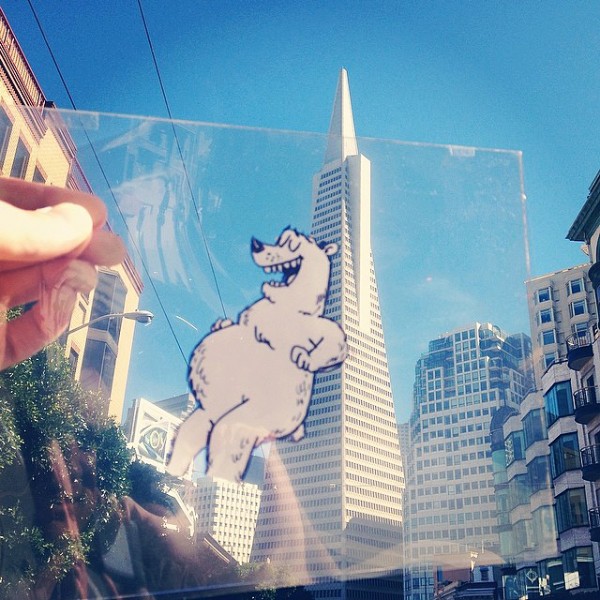 Transparency sheet illustration in everyday environment