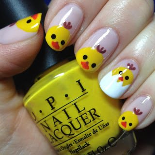 Finished Easter nail art look