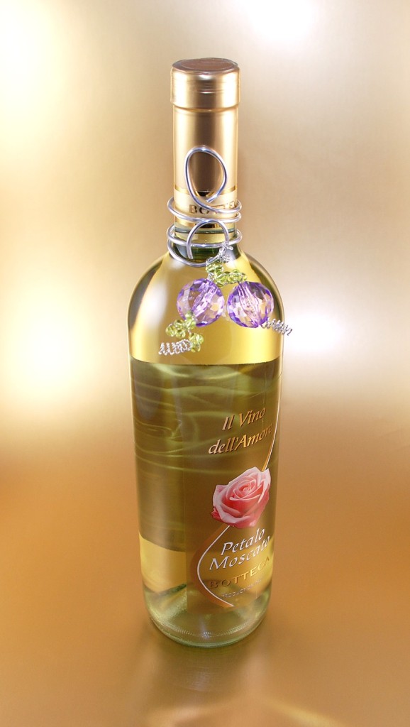 Wine bottle with decorative wrapping