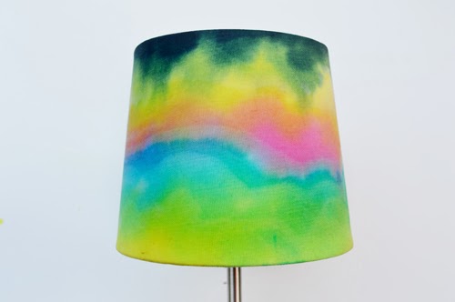 Neon tie-dyed lampshade