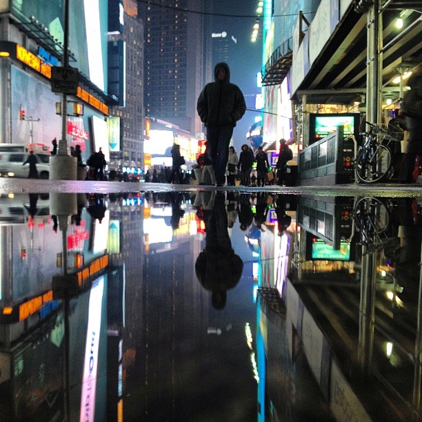 Night puddle reflection vtechvisual