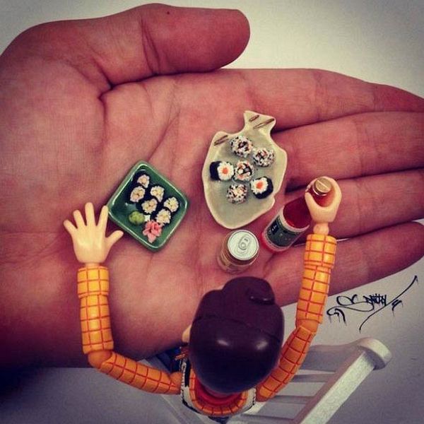 Toy series frame with lifestyle props