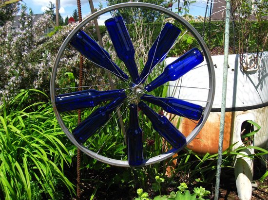 Bottle garden pathway accent