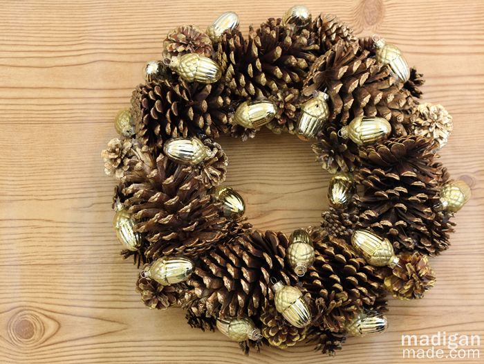 Gilded pinecone wreath