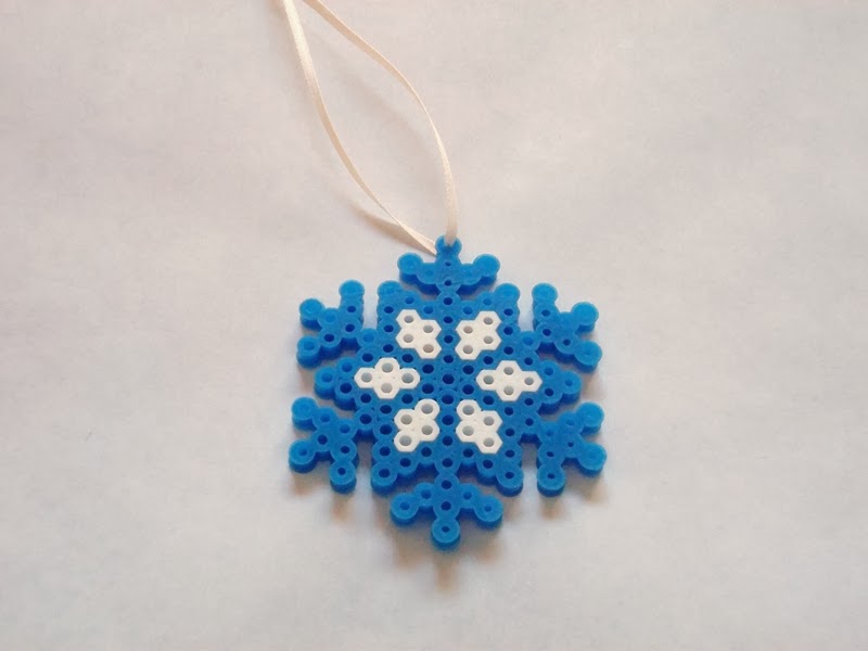 Perler bead snowflake ornament