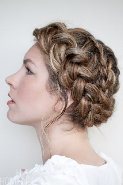 Braided bangs with textured hair