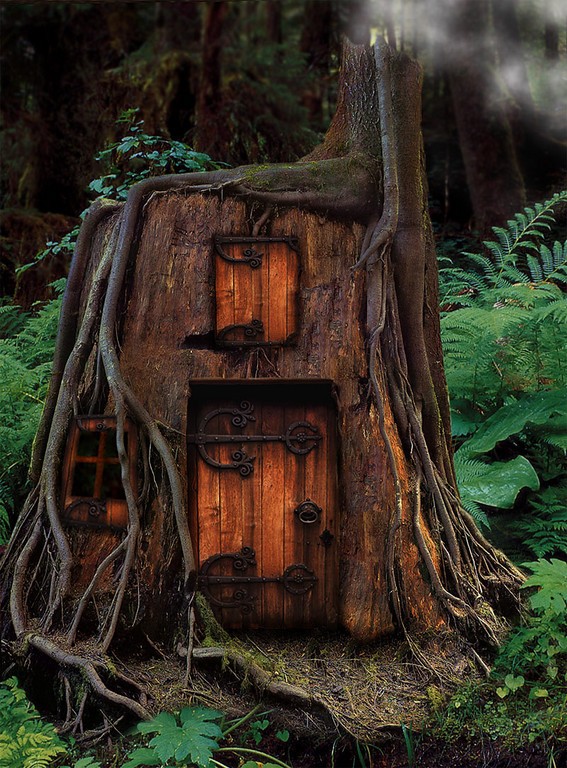 Interior of an earth-sheltered fantasy home
