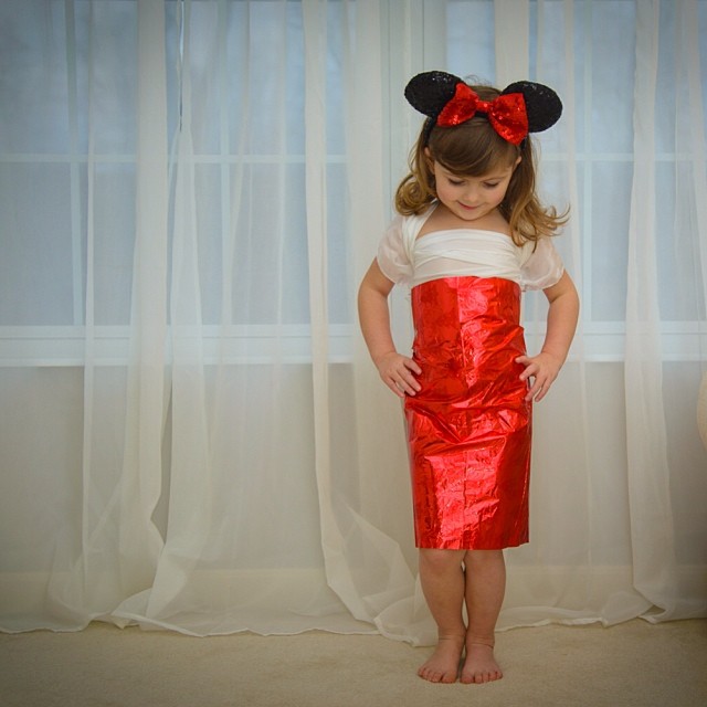Mayhem modeling handmade paper gown