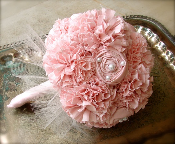 Pink flowers mixed with soft greenery