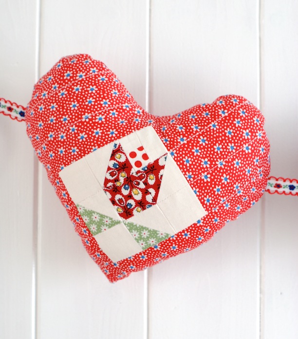 patchwork heart garland