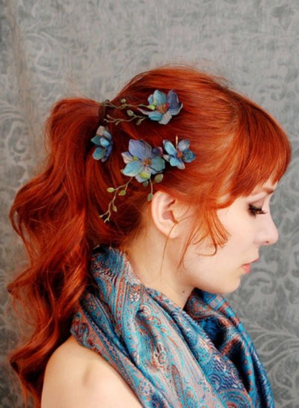 Rich auburn red hair style