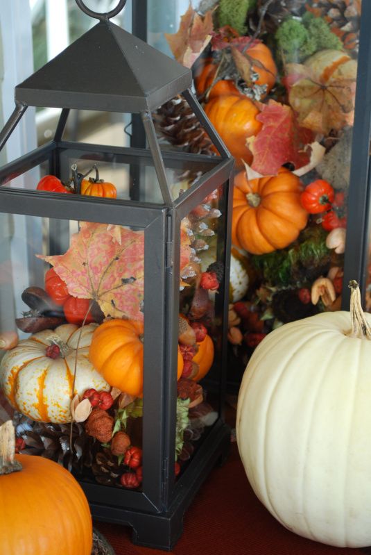 DIY-style fall lantern idea