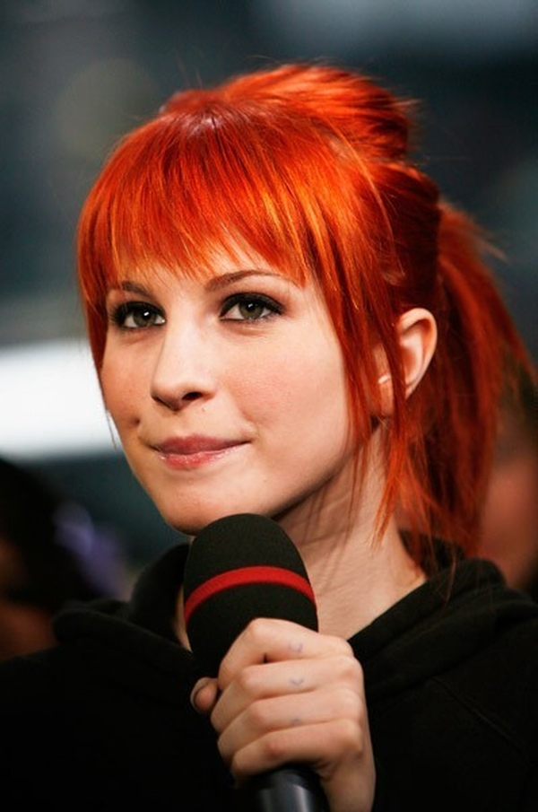 Blunt bangs with longer hair