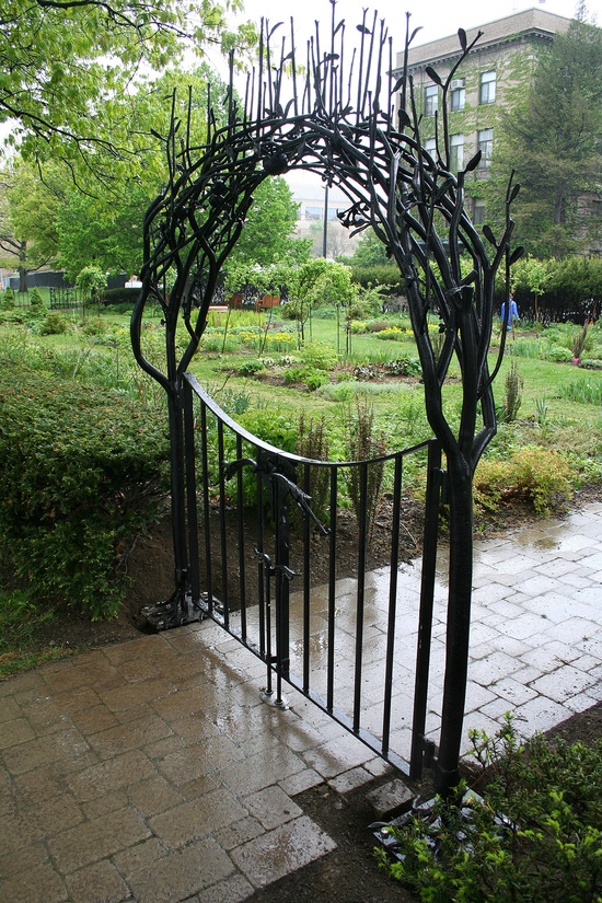 Arched garden gate entrance