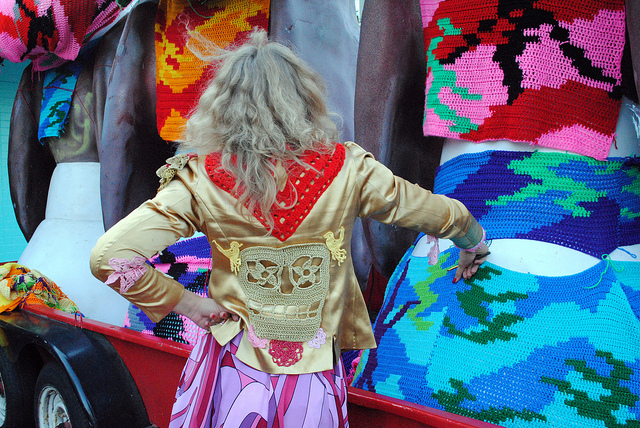 Olek yarn installation San Francisco