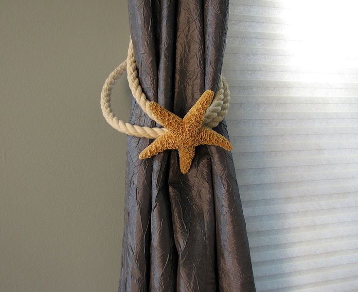 Decorative cord tieback on drapes