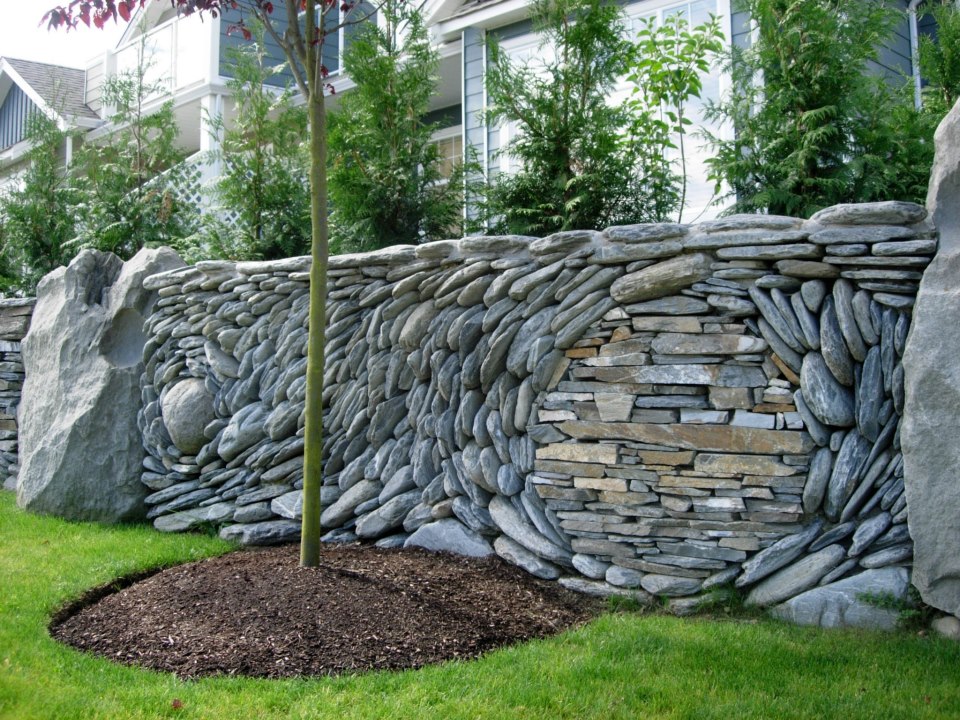 Stone seating or garden wall detail