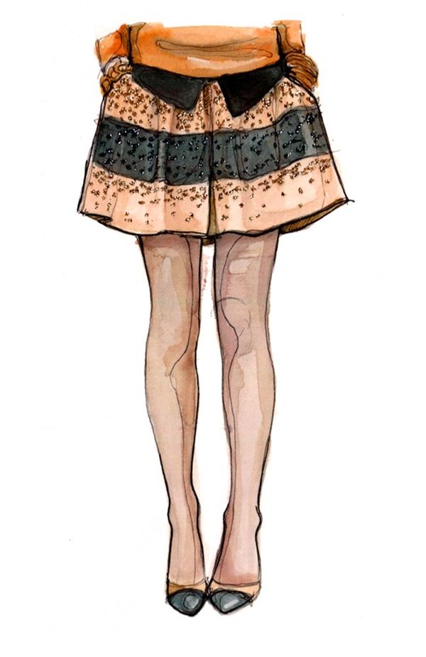Watercolor fashion figure by Katie Rodgers Paper Fashion