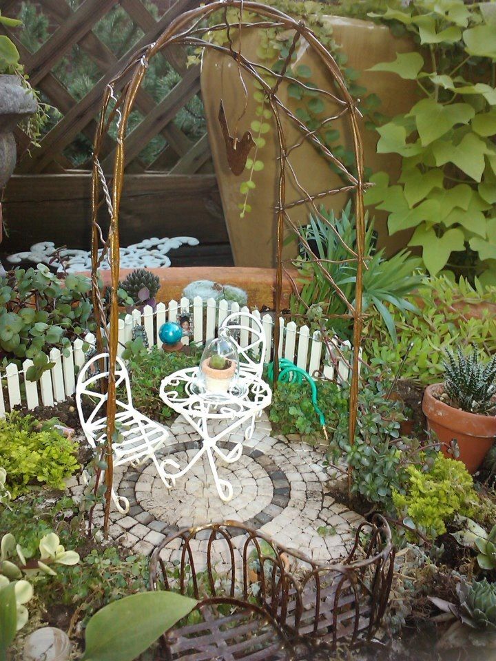 Lush miniature garden model